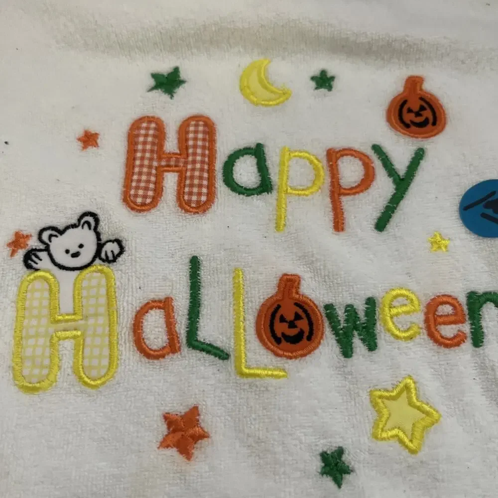 Set Of 2 Embroidered Happy Halloween Bibs